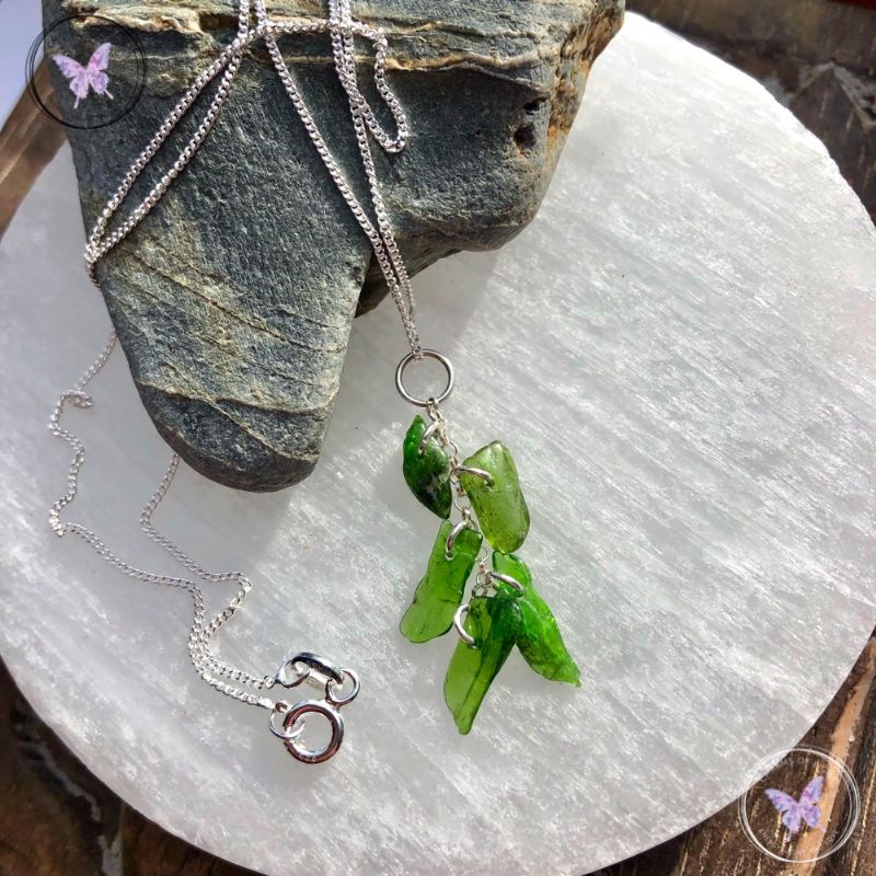 Diopside Chip Pendant Necklace